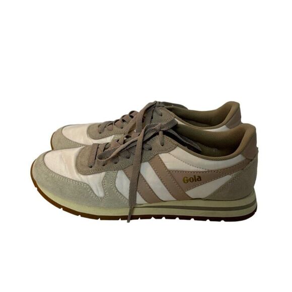 Gola Daytona Chute Womens Sneakers Size 8 US / 39 EU Beige & White Leather/Texti - Picture 3 of 6